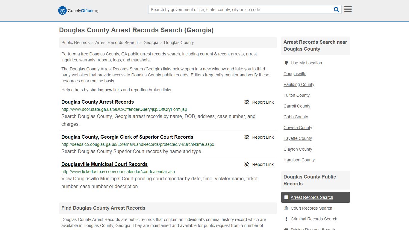 Arrest Records Search - Douglas County, GA (Arrests & Mugshots)
