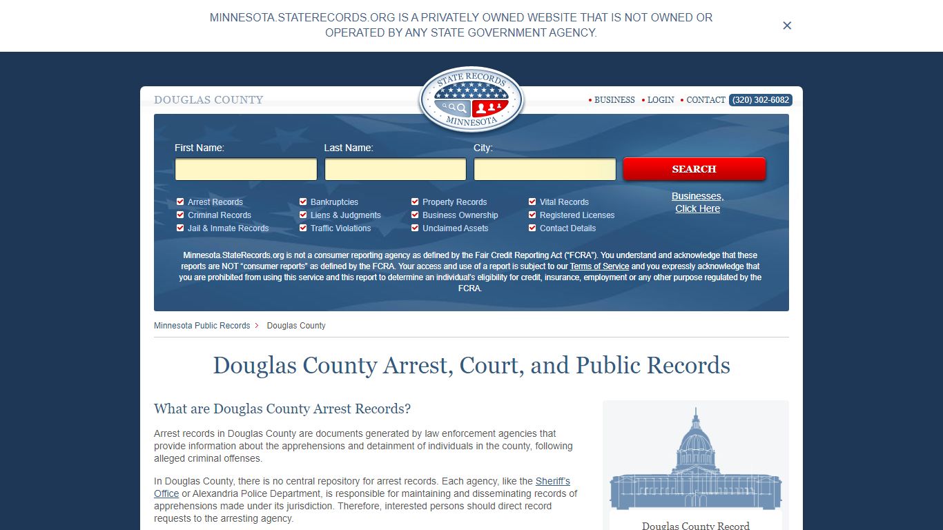 Douglas County Arrest, Court, and Public Records